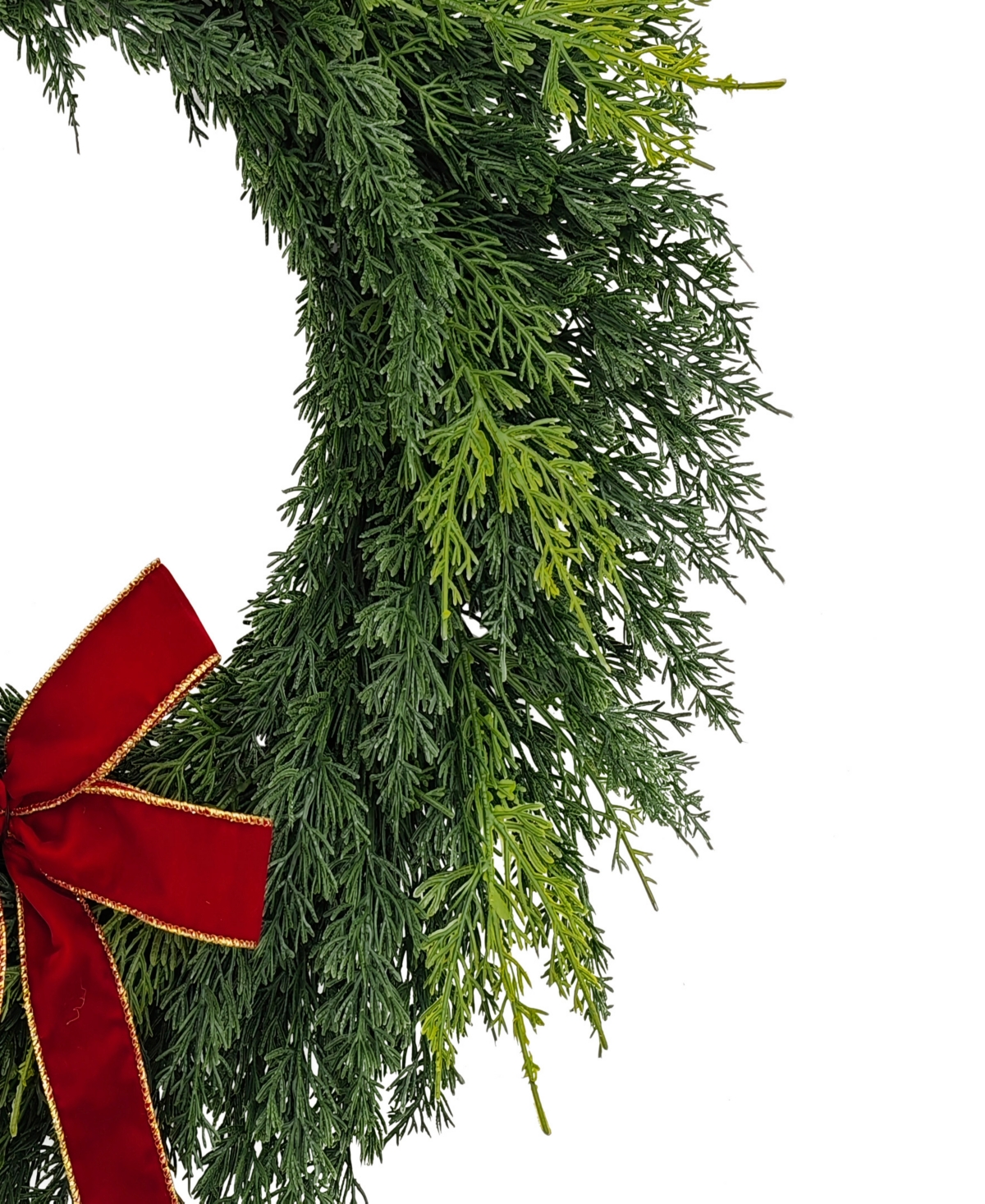 Puleo 22" Artificial Cypress Christmas Wreath With Bow In Green