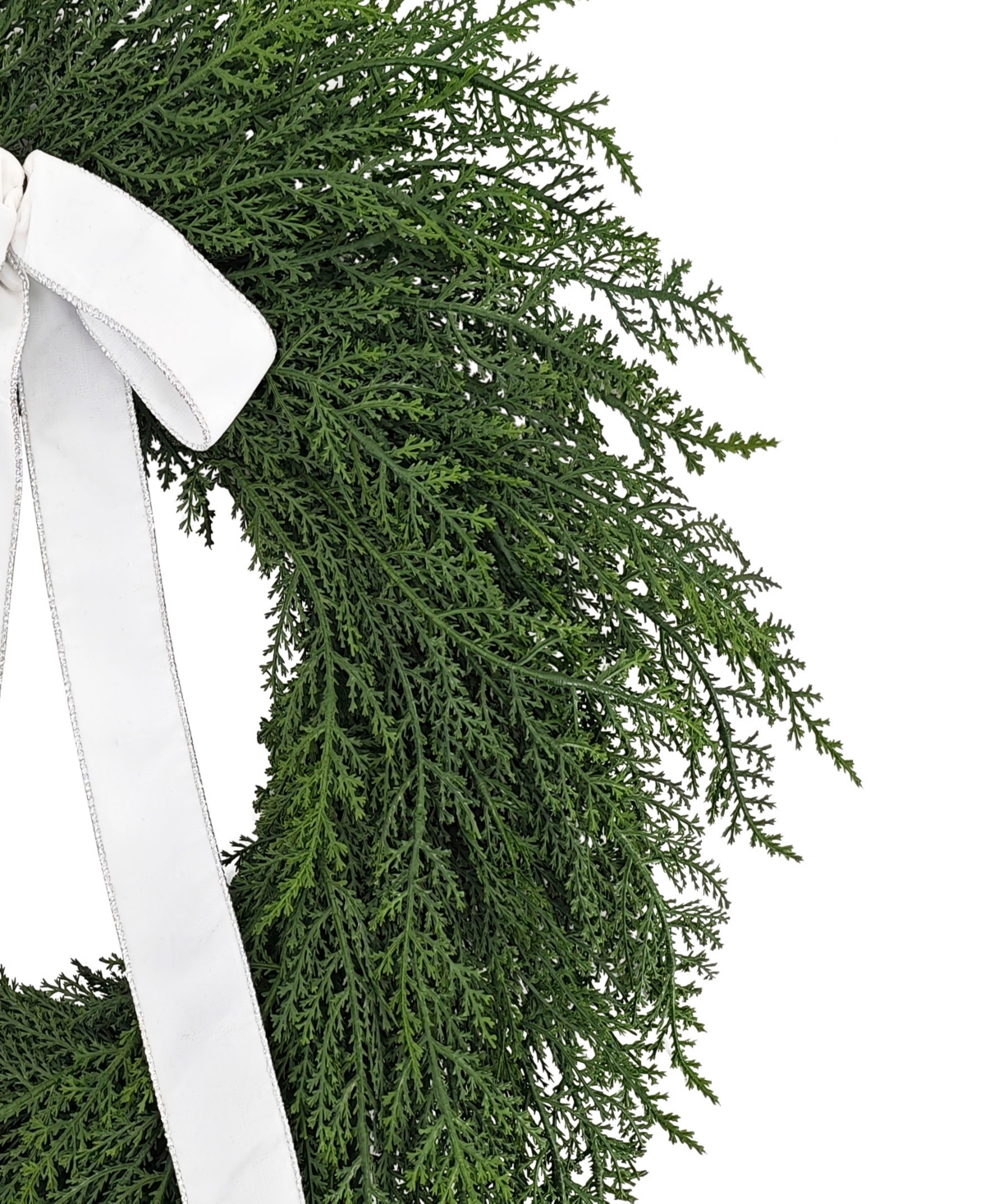 Puleo 22" Artificial Cypress Christmas Wreath With Bow In Green