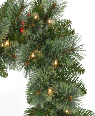 Puleo 4-Pc. Pre-Lit Artificial Christmas Tree and Wreath Set