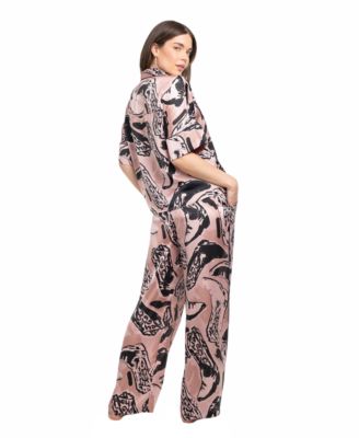 Women's 2-Piece Printed Top and Pants Pajama Set