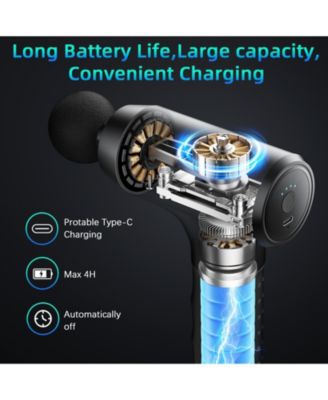 3200 RPM Massage Gun Handheld Body Massager with 8 Interchangeable Heads for Muscle Relief