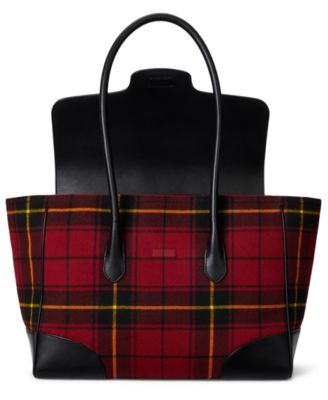 Plaid Twill Large Tanner Satchel Bag