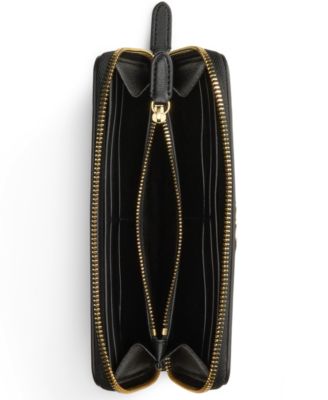 Boxed Plaid Nappa Leather Continental Wristlet 