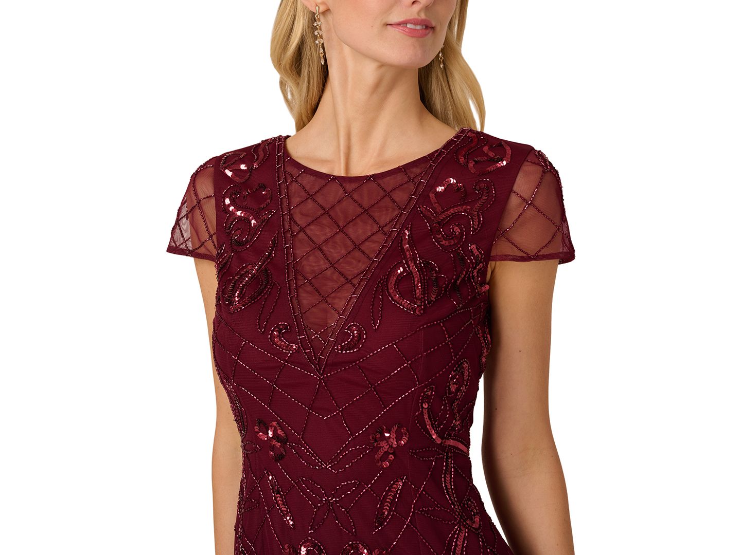 Женское платье Adrianna Papell Beaded Sheath, цвет: Красное дерево — фото 3