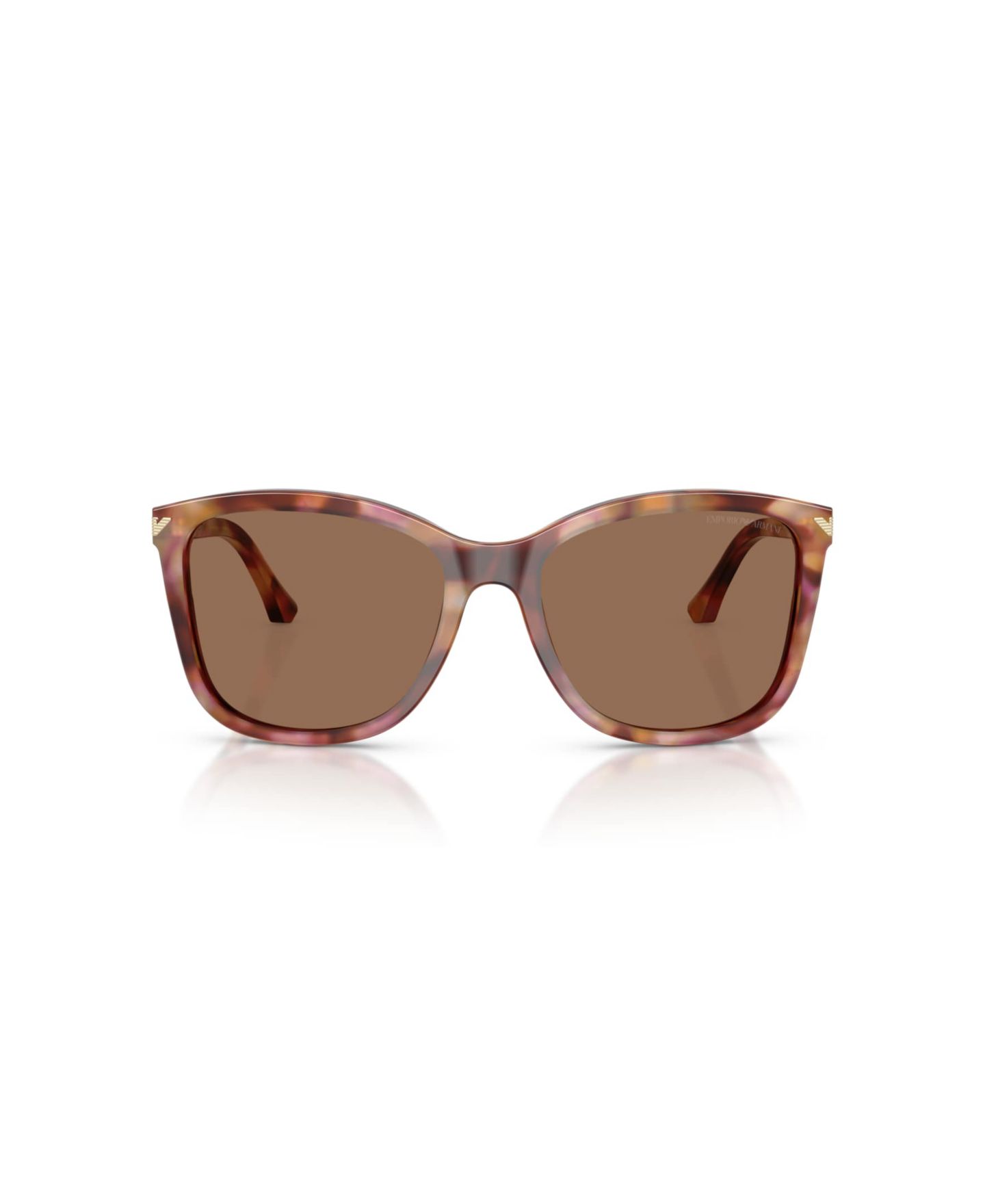 Женские солнцезащитные очки Emporio Armani Square Sunglasses, EA4060, цвет: Блестящий гавана красный — фото 2