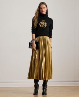 Women's Metallic Pleated Skirt