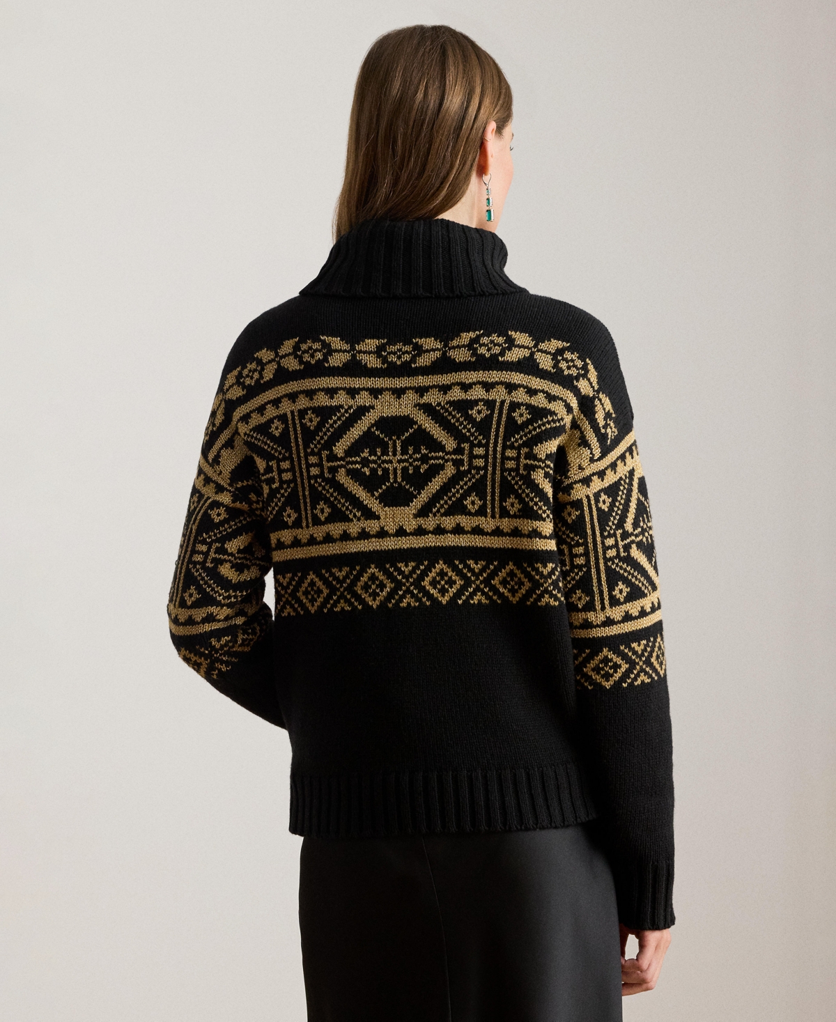 Lauren Ralph Women's Fair Isle Turtle Neck Sweater