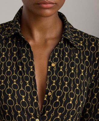 Women's Slim Fit Chain-Print Shirt