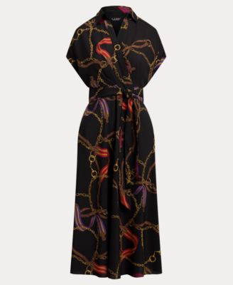 Women's Belted Crepe Dress