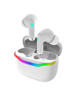 Wireless Gaming Earbuds with Noise Cancelation and RGB LED Lights With 22 Hour Playtime 3304453 White