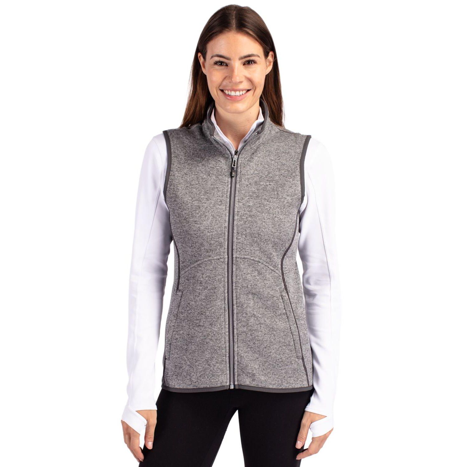 Women's Cutter and Buck Mainsail Sweater Knit Full Zip Vest