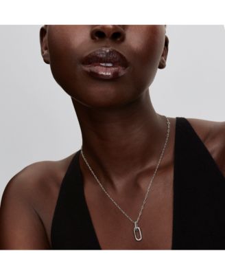 Cubic Zirconia Openable Link Pendant Necklace