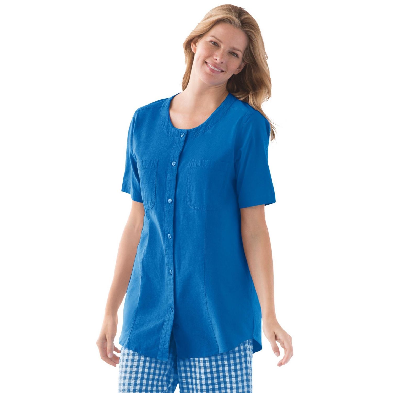 Women's Within Short-Sleeve Crinkle Shirt