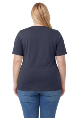 Plus Size Women's Perfect Short-Sleeve Shirred V-Neck Tunic Top