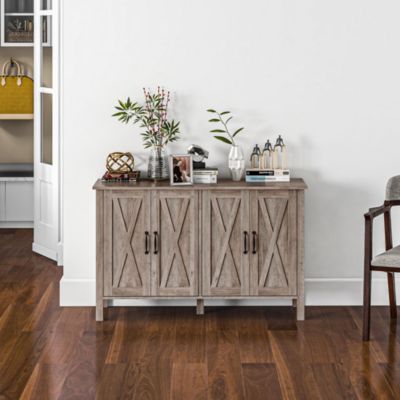 Buffet Sideboard, Bar Cabinet with Storage, Wood Grain