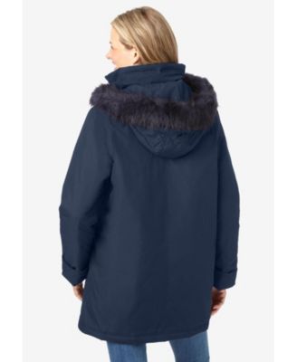 Plus Size Faux Fur Down Parka Coat
