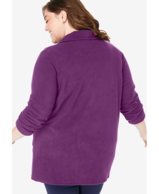 Plus Size Microfleece Cardigan