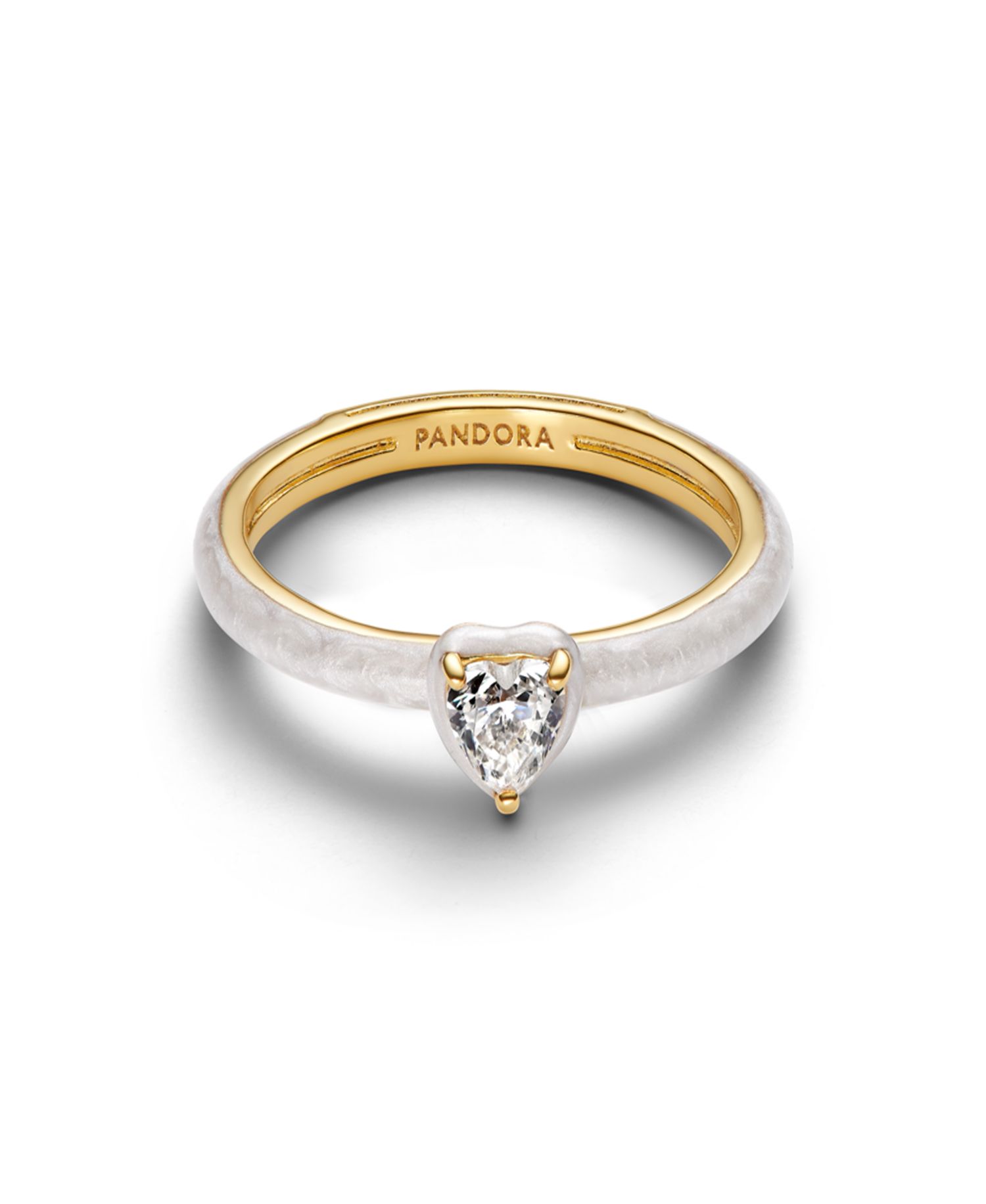Gold Plated White Chakra Heart Ring