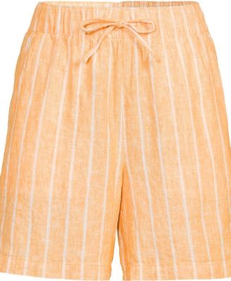 Women's Plus Size Linen High Rise Pull On 7" Shorts