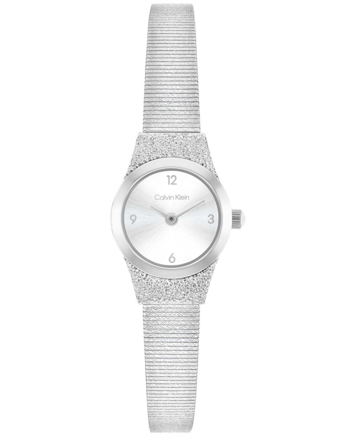 Calvin Klein Women's Contemporary Silver Tone Stainless Steel Mesh Bracelet Watch, 18mm In Metallic