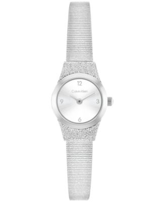 Calvin Klein Women's Contemporary Silver Tone Stainless Steel Mesh ...