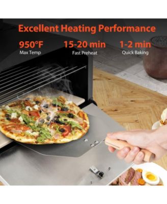 16" Outdoor Pizza Oven with Stone Peel & Grill Racks Folding Legs and Cover