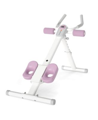 Adjustable Abdominal Trainer with Elbow Support Knee Protection and LCD Monitor