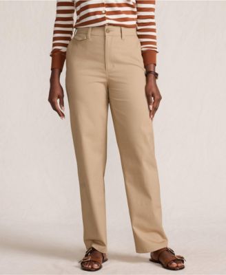 Women's Petite Chino High Rise Rail Straight Leg Pants
