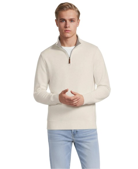 Мужские Lands' End Men's Bedford Rib Quarter Zip Pullover Sweater