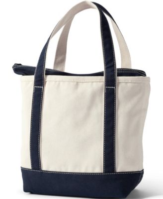 Medium Embroidered 5 Pocket Zip Top Canvas Tote Bag