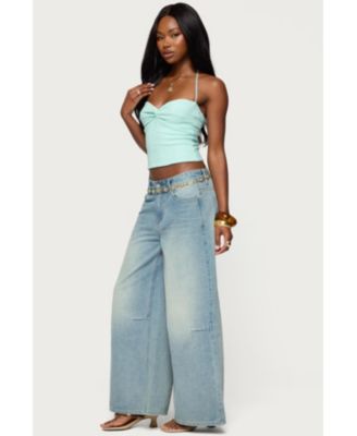 Women's Zoee Twisted Textured Halter Top