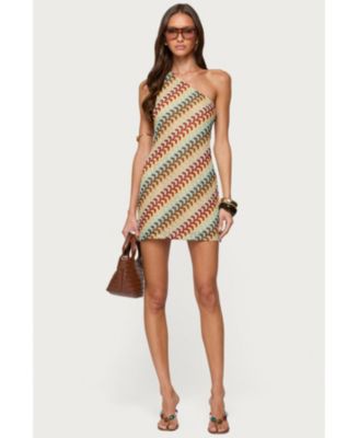 Women's Agua Zigzag One Shoulder Mini Dress