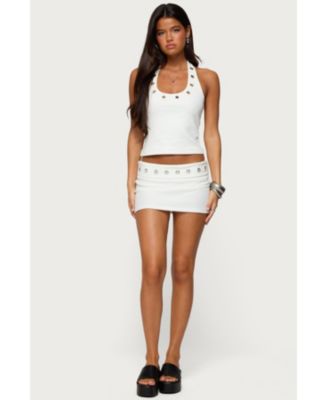 Women's Havana Grommet Ribbed Foldover Mini Skort