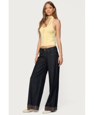 Womens Two Piece Knit Halter Top