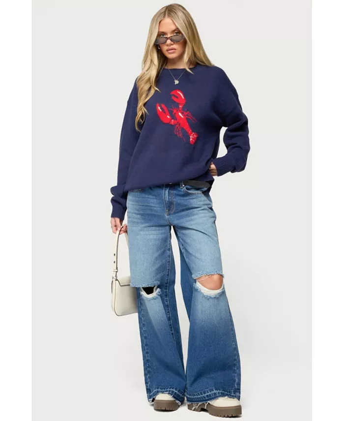 Women's Don'T Be Shellfish Knit Sweater - thumbnail 5