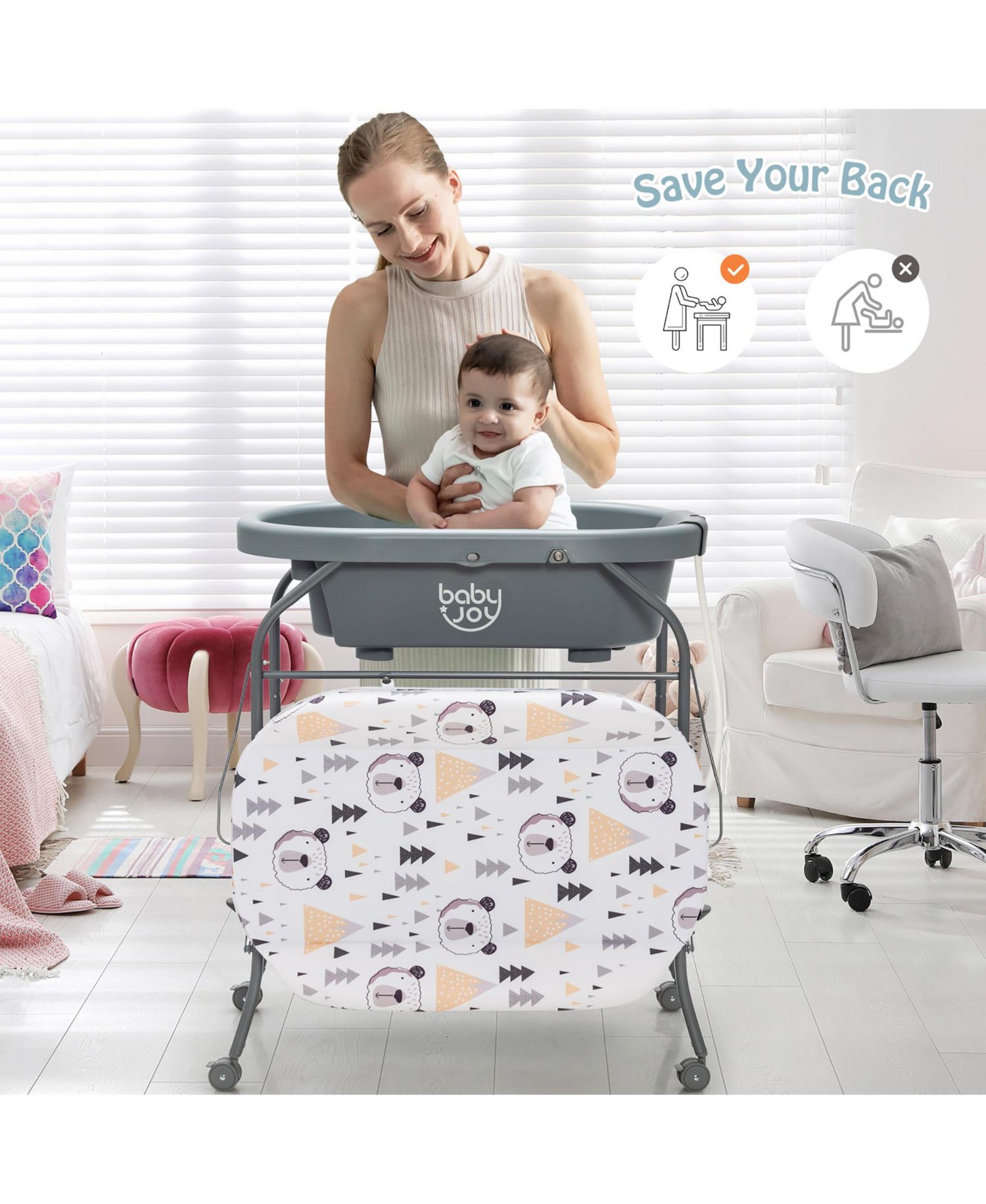 Baby Changing Table for Baby Nursery Sturdy Design