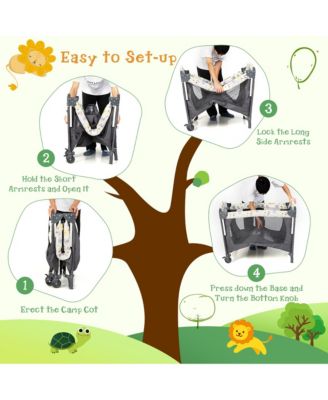 Baby Bedside Sleeper Portable Baby Bassinet 4-in-1 Rolling Bassinet