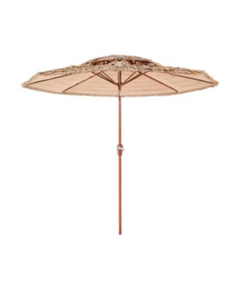 Two Tier Tiki Thatched Patio Umbrella for Pool Garden or Beach Shade