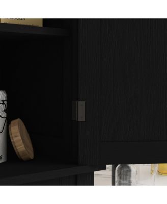 Kitchen Storage Cabinet with Doors and Shelves for Pantry and Dining Room Organization