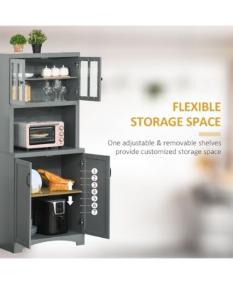 Heavy Duty Kitchen Storage Cabinet with Doors and Shelves for Organized Pantry Space