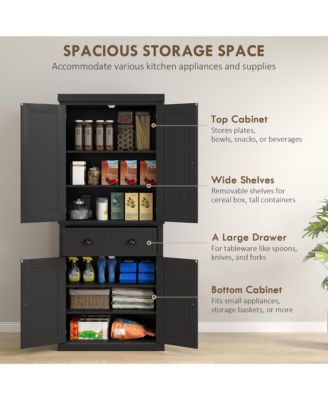 Multi-Functional Kitchen Storage Cabinet with Ample Space for Plates and Supplies