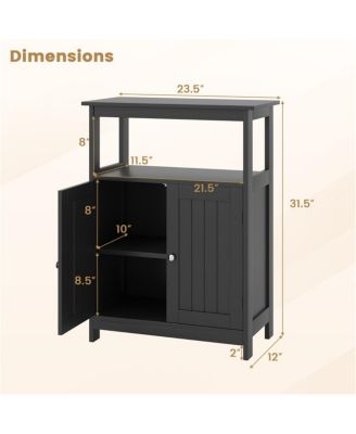 23.5&amp;#x22; MDF &amp; Engineered Wood Moisture-Resistant Surface, Shelves &amp; Compact Design Freestanding Bathroom Floor Cabinet