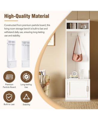 Elegant Hall Tree with Cabinet Coat Rack and Storage Bench