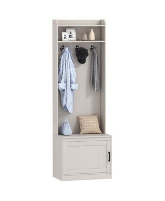 Wooden Shoe Rack Cabinet with Compartments for Entryway or Bedroom