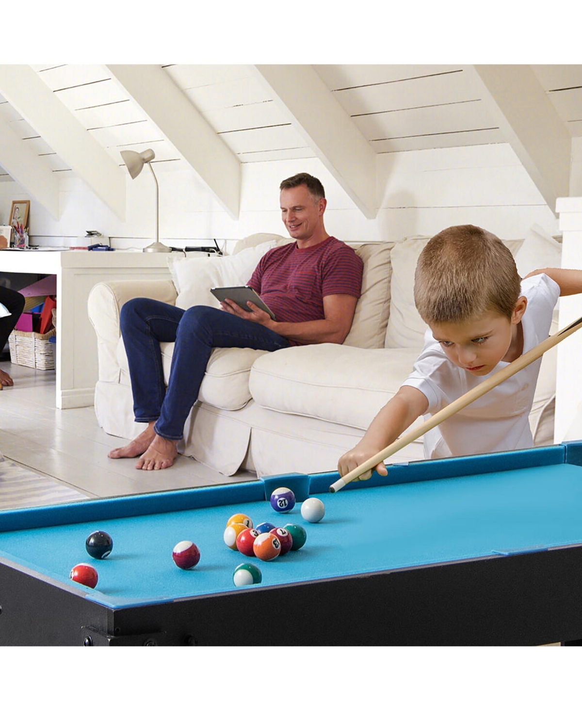 Gymax 14-in-1 Combo Game Table Set with Hockey Billiard Ping Pong Bowling Chess