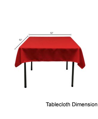 52x52 Inch Square Tablecloth Durable Polyester Poplin, Perfect for Dining & Events
