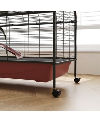 41"L Small Animal Cage Rabbit Hutch with Feeder