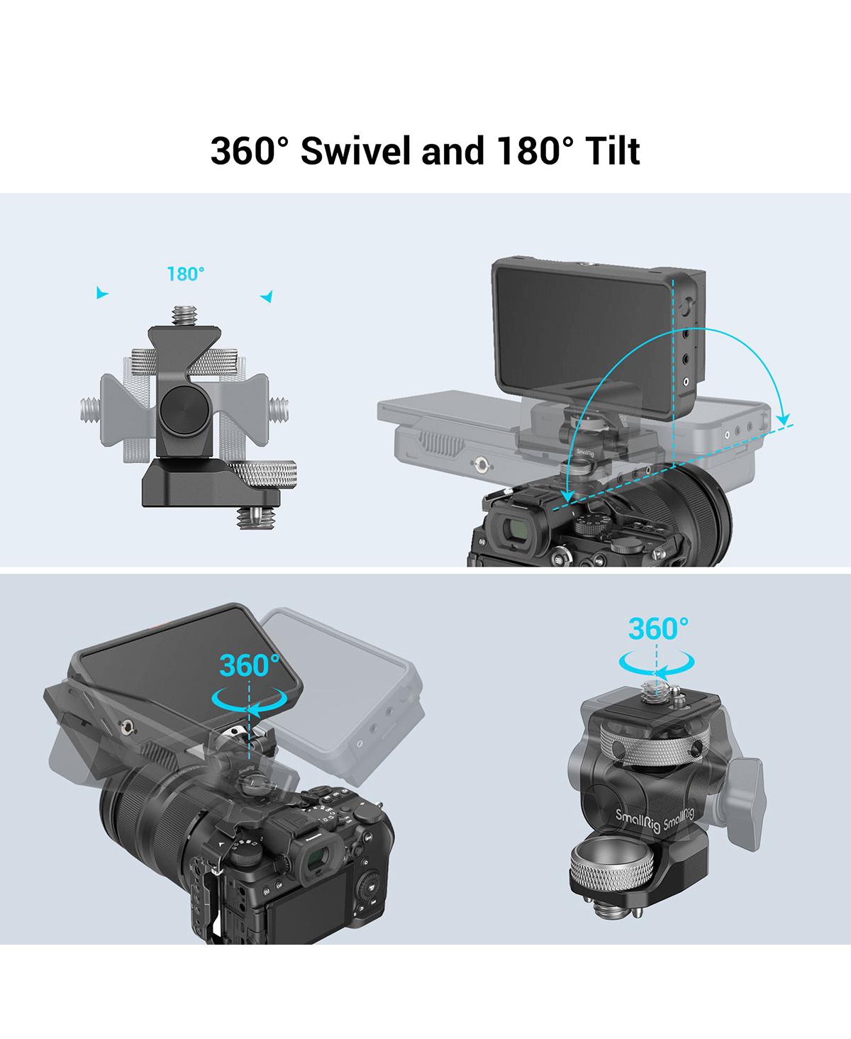 SmallRig Swivel and Tilt Adjustable Monitor Mount with Arri-Style Screw