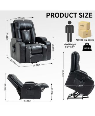 Electric Power Lift Recliner Chair with Massage, Heat & USB