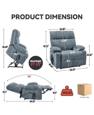 Heavy Duty Power Lift Recliner with Dual Motors, Massage & Heat, Infinite Position Chair with Cup Holders